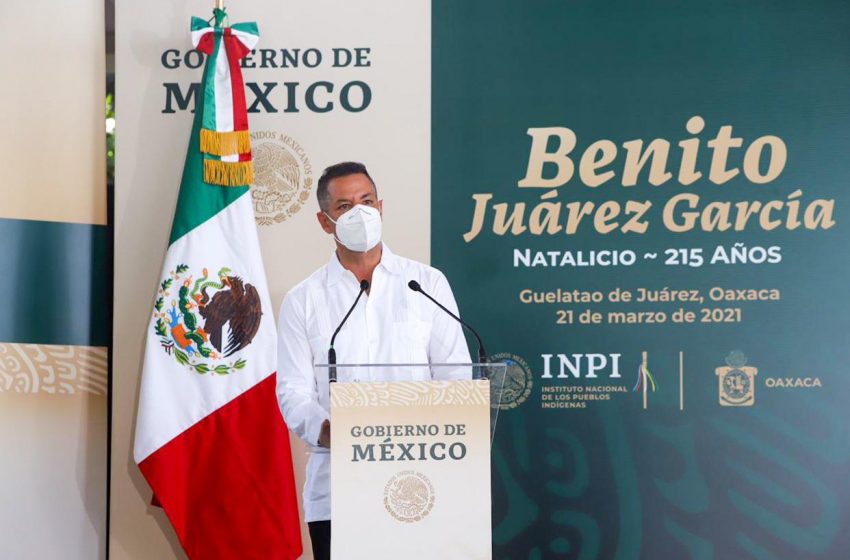  En el marco del 215 aniversario del natalicio de Benito Juárez convoca Alejandro Murat a la unidad nacional