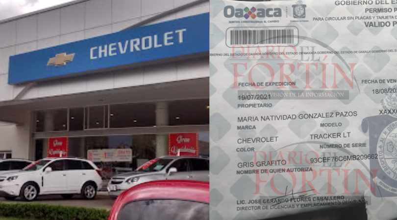  Expide Chevrolet #Oaxaca permisos provisionales falsos a usuarios