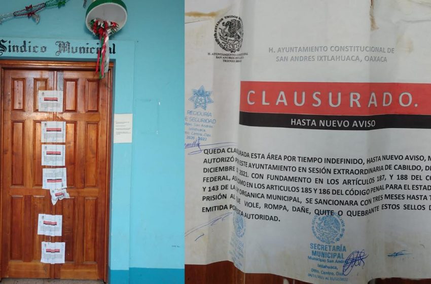  Para no rendir cuentas, edil de San Andres Ixtlahuaca clausura sus oficinas municipales