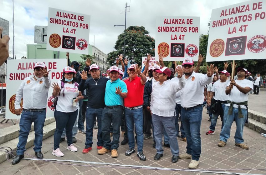  Alianza de Sindicatos por la 4T, sale a las calles en respaldo del Gobernador Salomón Jara