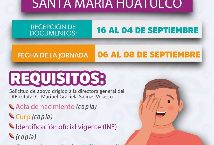  Aplazan hasta el 4 de septiembre entrega de documentos para jornada de prótesis ocular en Huatulco
