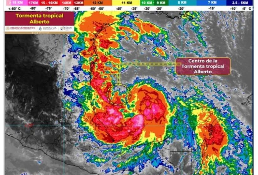  Tormenta tropical Alberto ocasionará lluvias aisladas en algunas regiones de Oaxaca