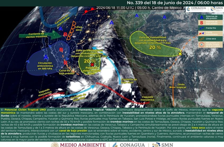  Continuará el temporal de lluvias sobre el estado de Oaxaca