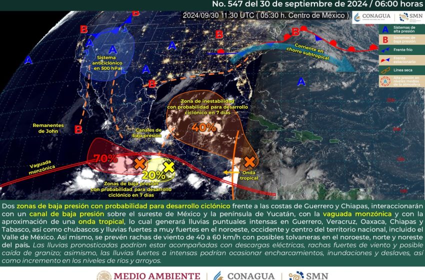  Continuarán las lluvias de intensidad variable en Oaxaca