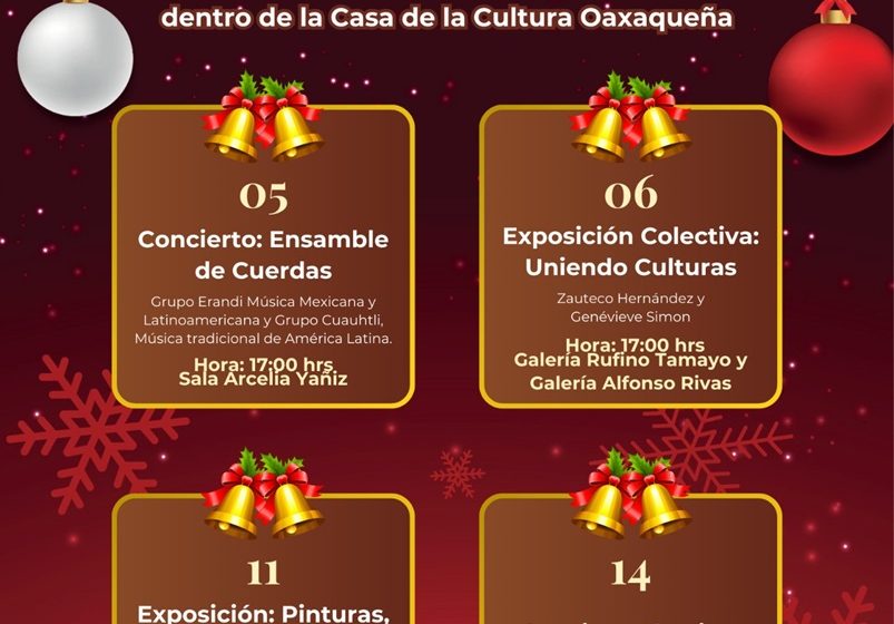  Invita CCO a participar en actividades de conciertos, danza y música que forman parte del Festival Navideño